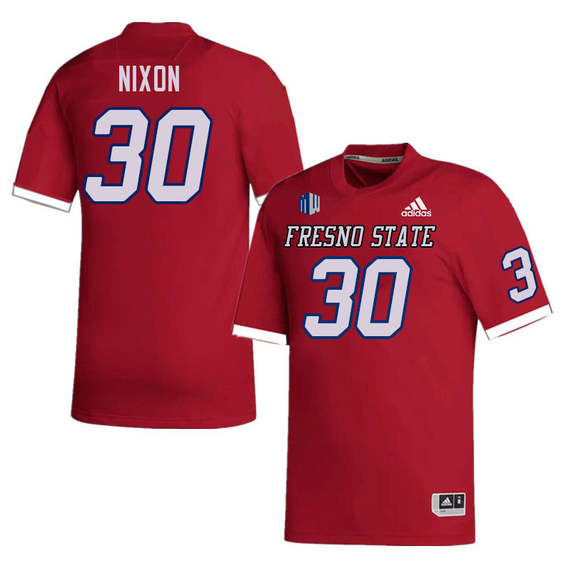 Men #30 Jace Nixon Fresno State Bulldogs College Football Jerseys Stitched-Red